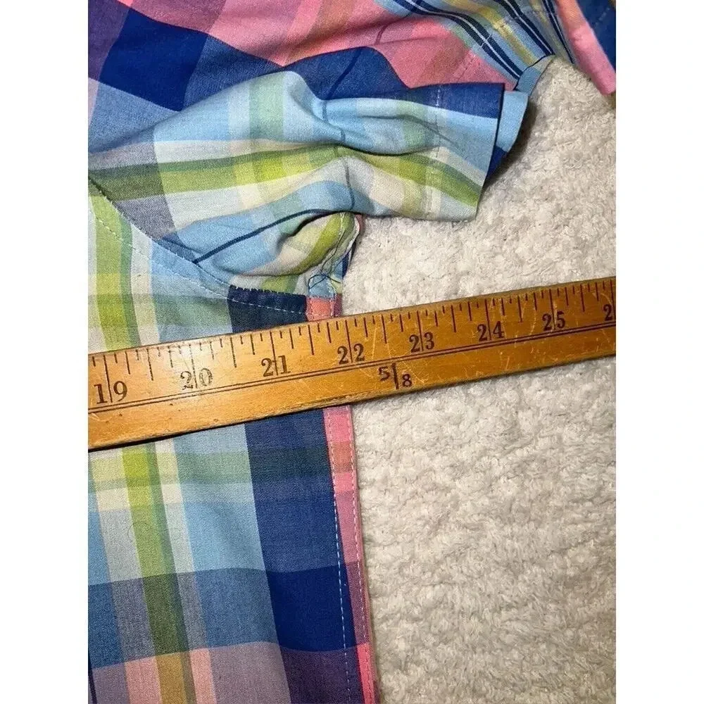 haggar cotton/polyester plaid M short sleeve casual men's